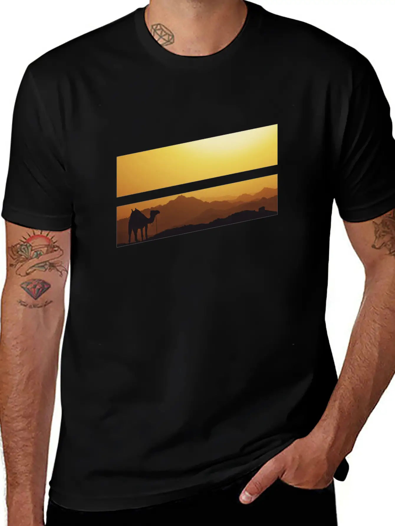 0391 CamelCamel In The Desert Classic Crew Neck Graphic Tee – Everyday Minimal Look