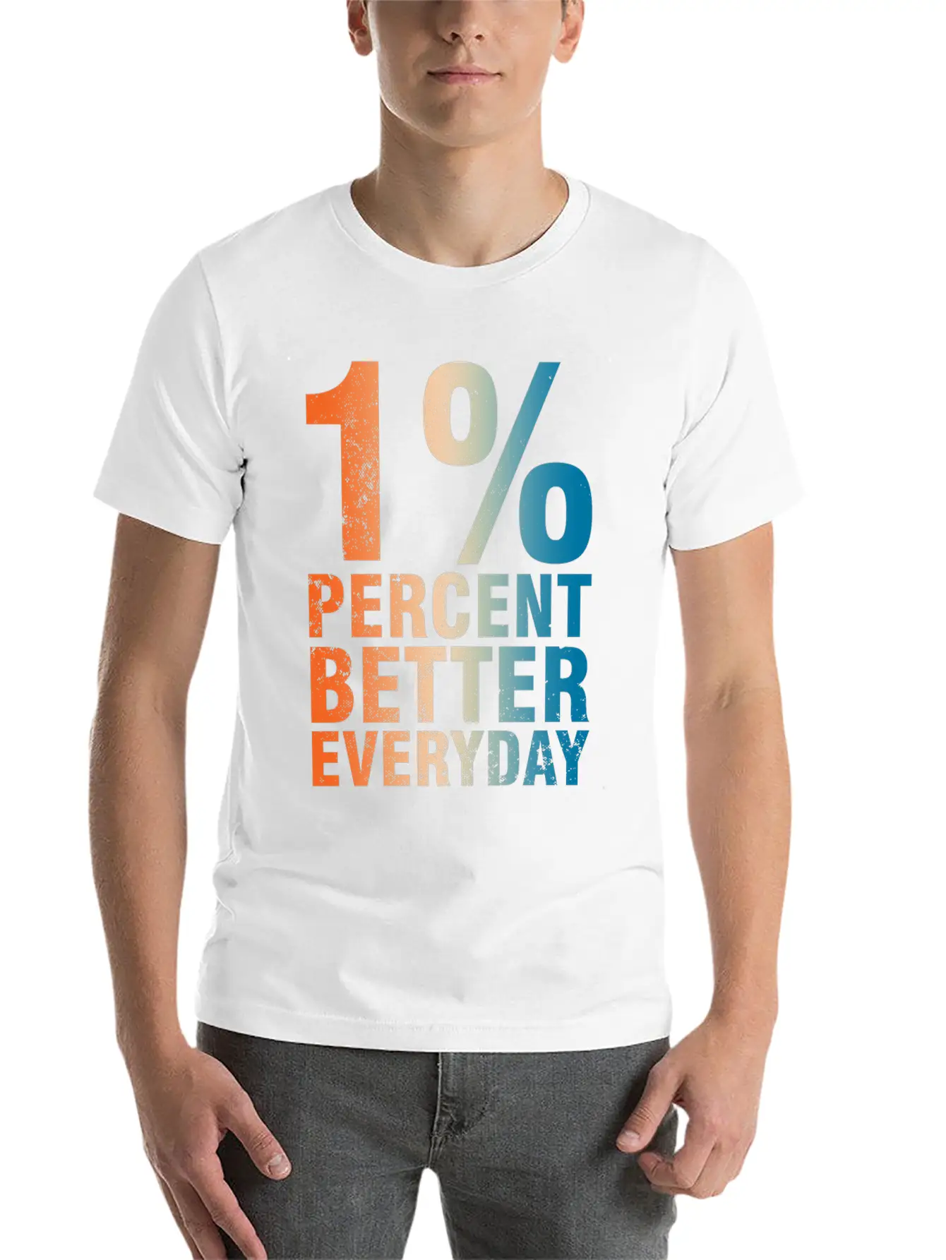 1% Percent Better Everyday Mindset Classic Crew Neck Graphic Tee – Everyday Minimal Look