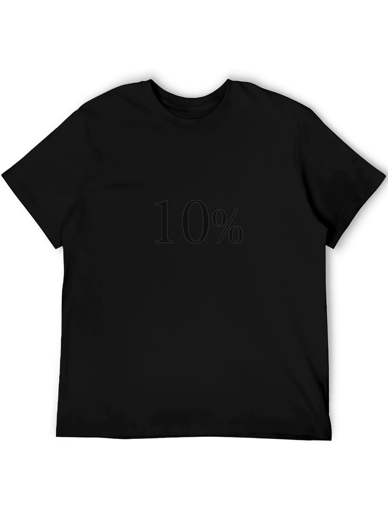 10% Black Graphic Tee - Soft Cotton Blend
