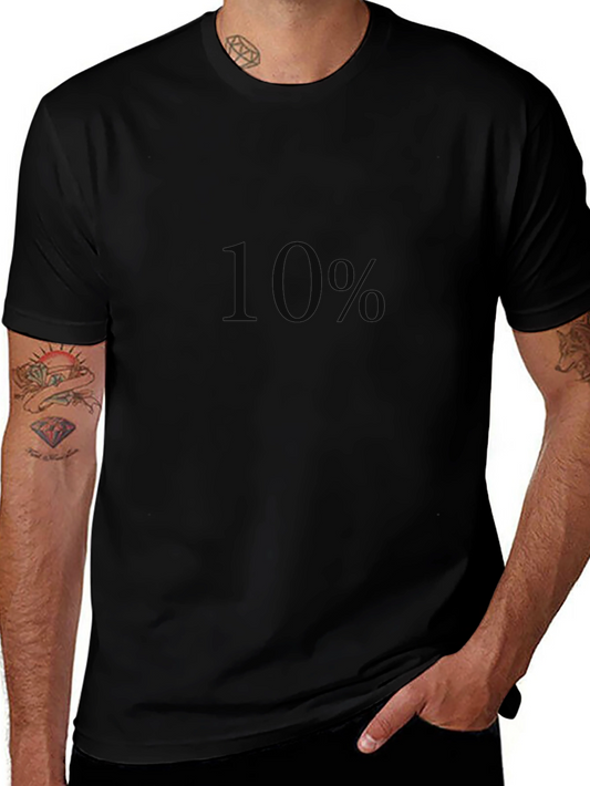 10% Black Graphic Tee - Soft Cotton Blend