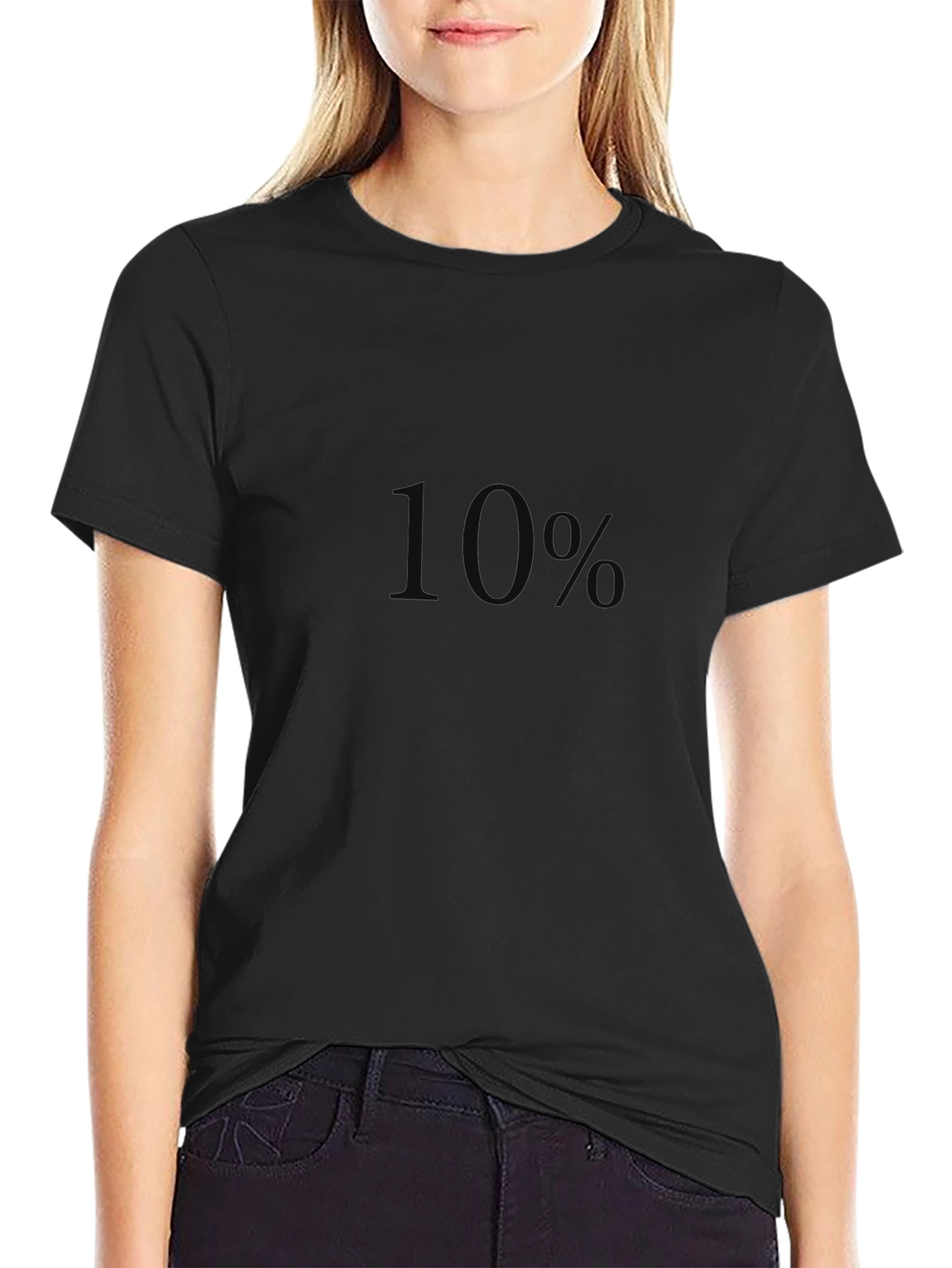 10% Black Graphic Tee - Soft Cotton Blend