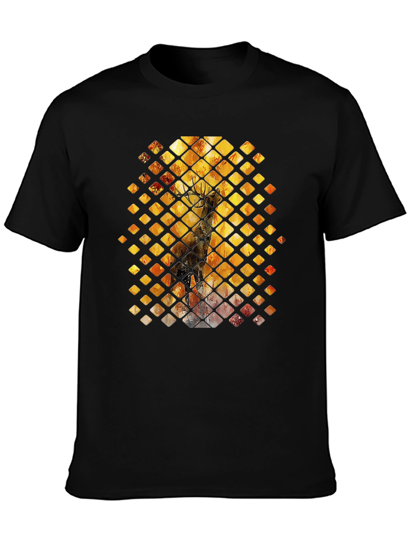 Diamond Deer Graphic Tee - Black