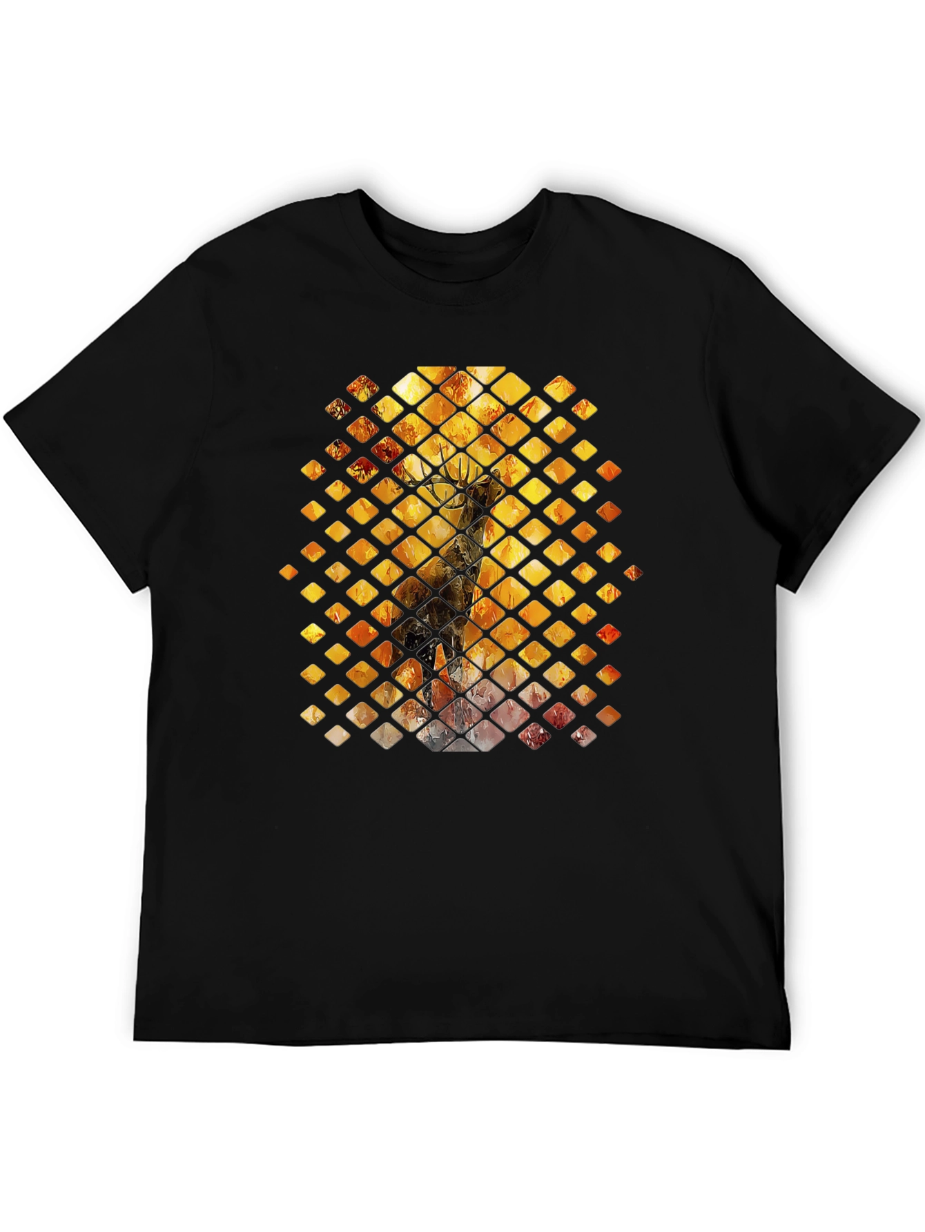 Diamond Deer Graphic Tee - Black
