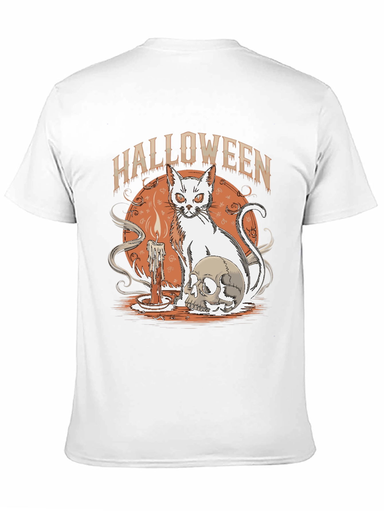Halloween Cat & Skull Graphic Tee