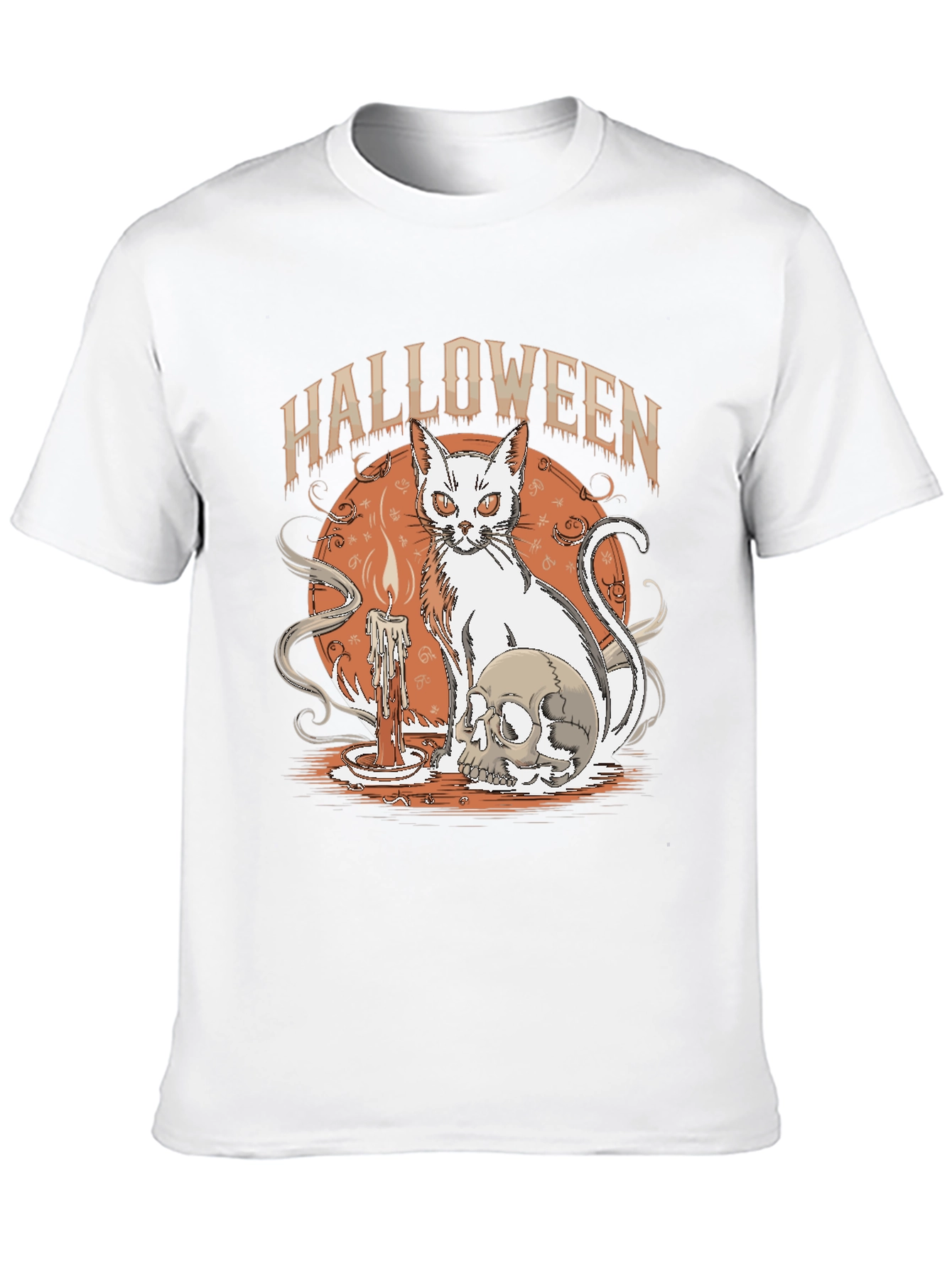 Halloween Cat & Skull Graphic Tee