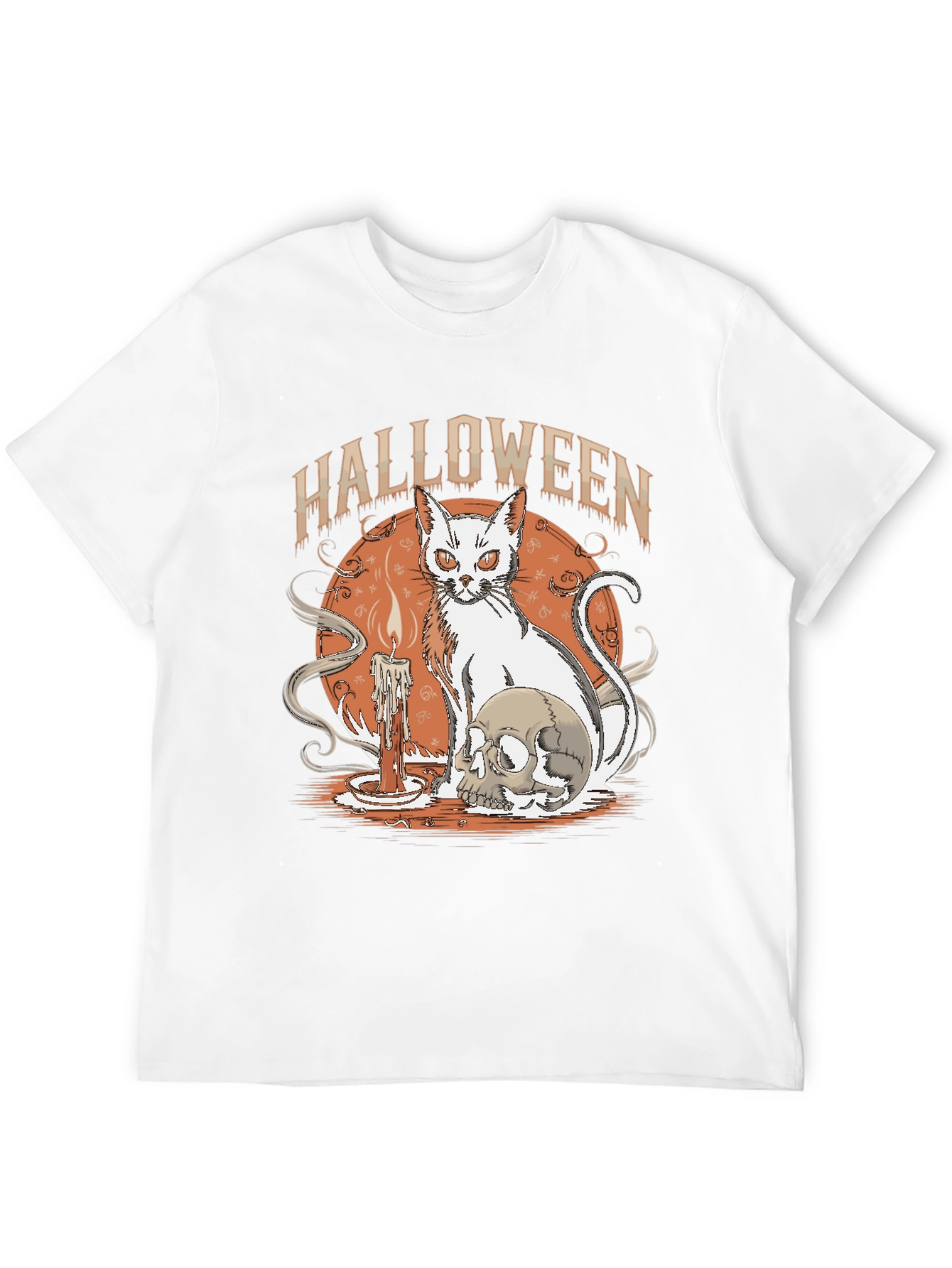 Halloween Cat & Skull Graphic Tee