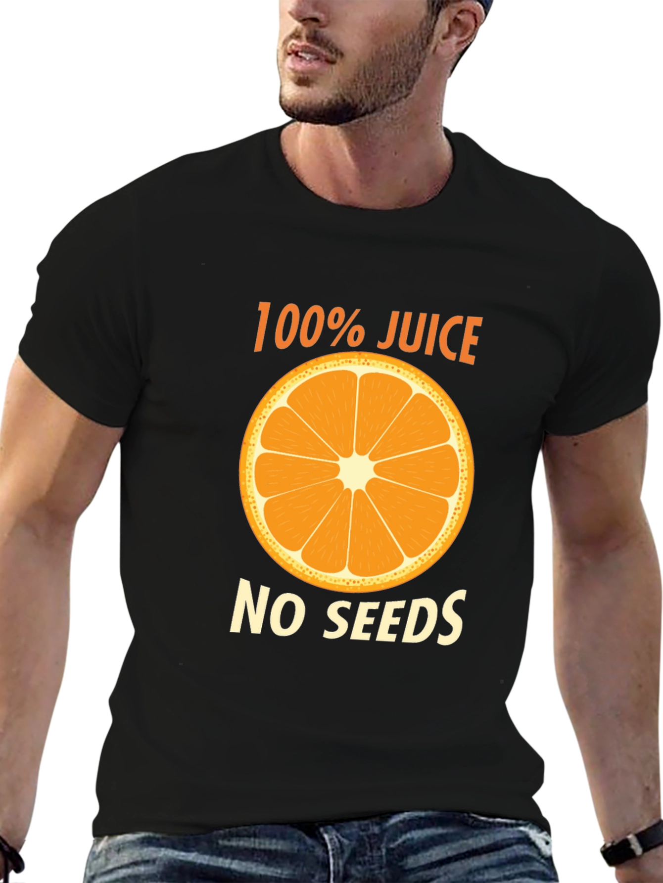100% Juice No Seeds Black Graphic T-Shirt