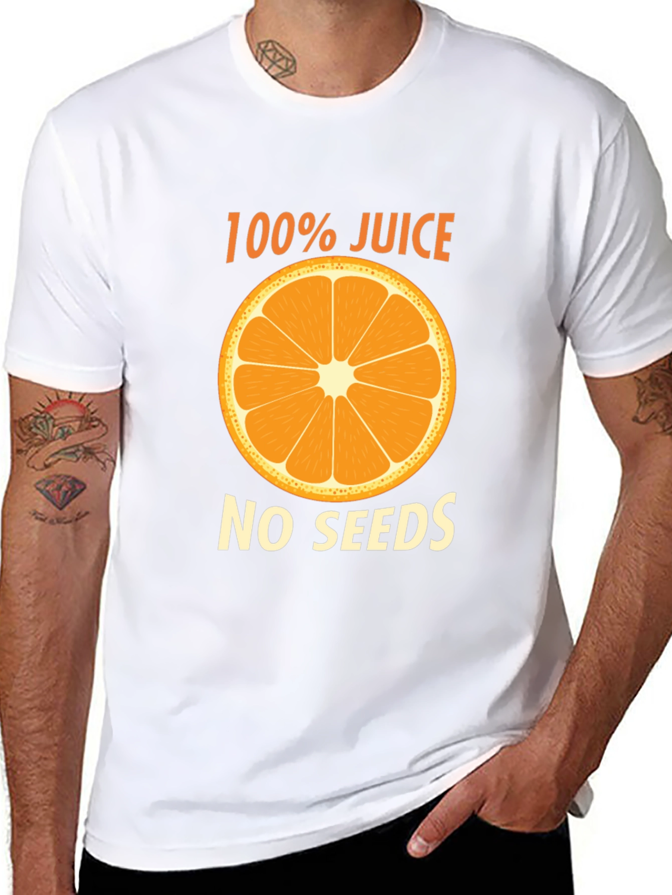 100% Juice No Seeds Black Graphic T-Shirt