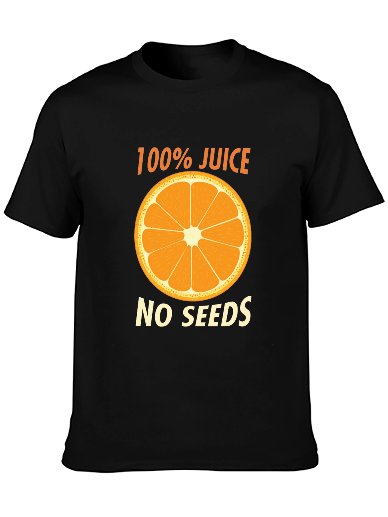 100% Juice No Seeds Black Graphic T-Shirt