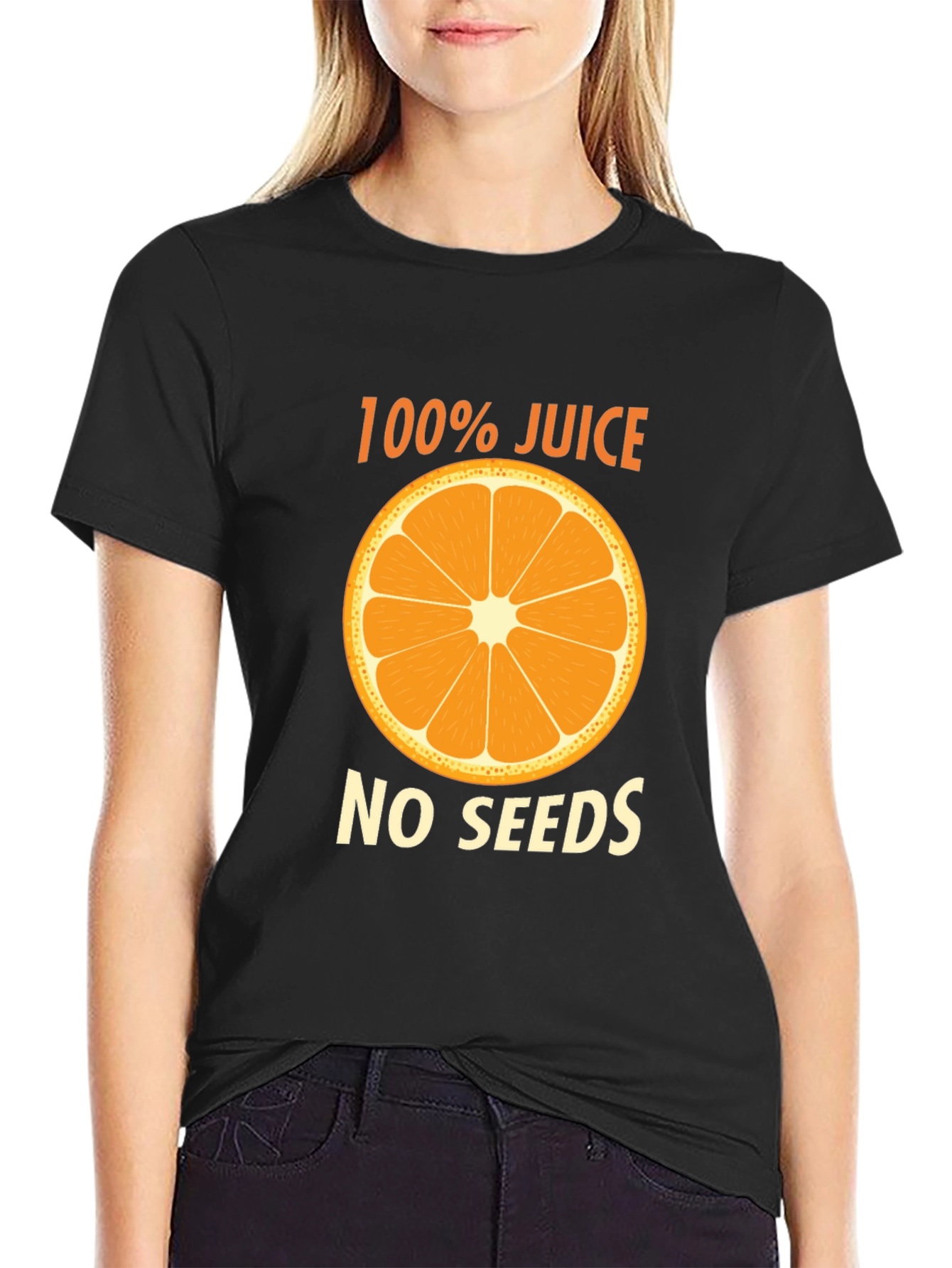 100% Juice No Seeds Black Graphic T-Shirt