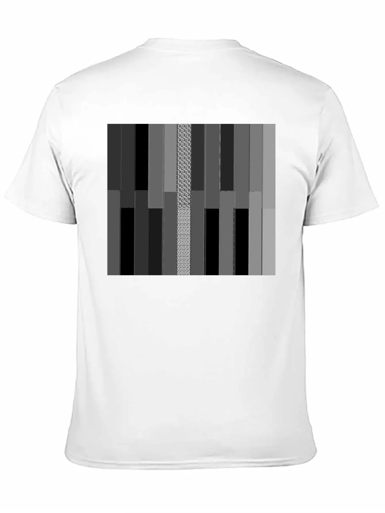 "Modern Geometric Striped Texture" Classic Crew Neck Graphic Tee – Everyday Minimal Look