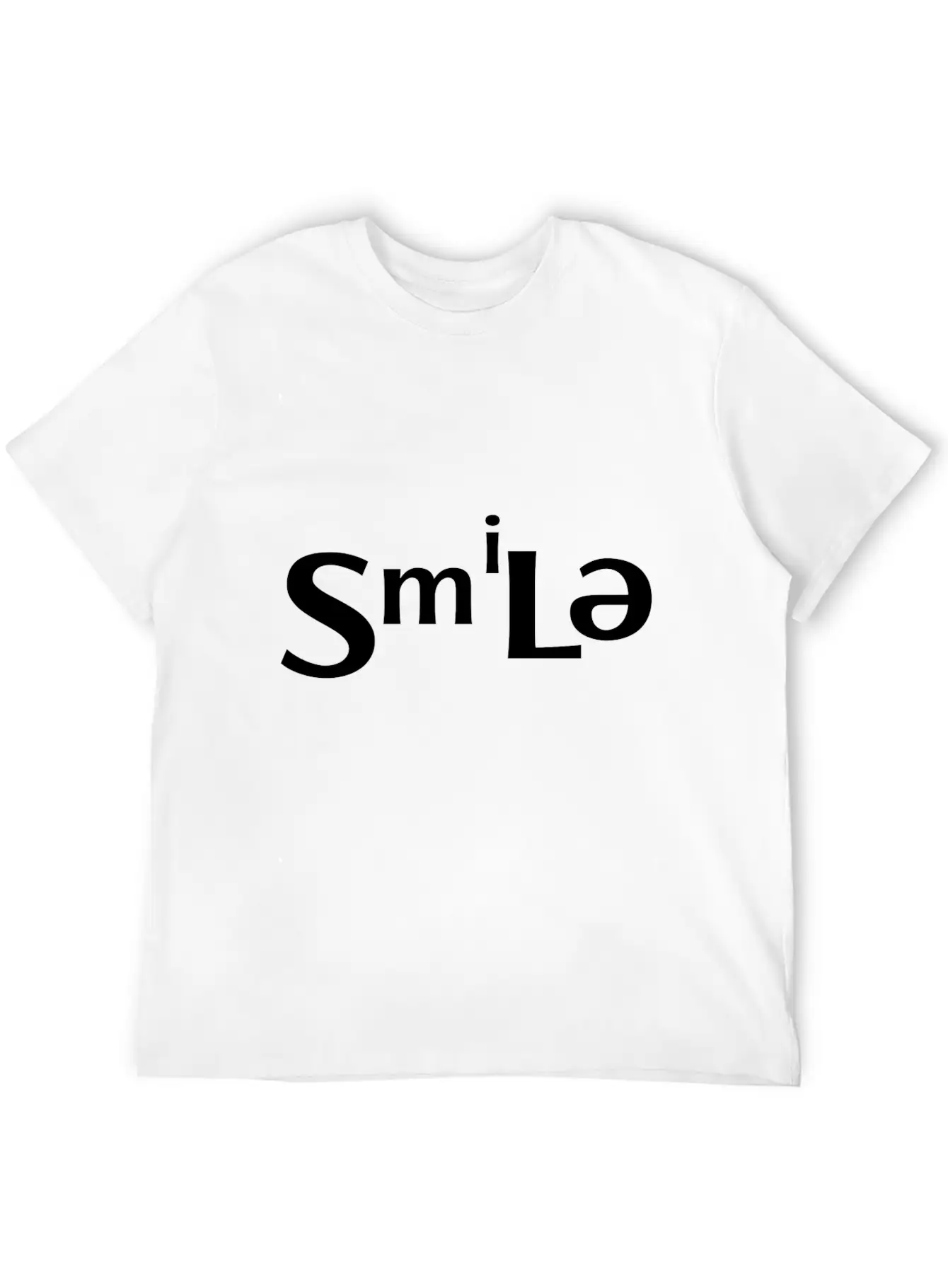 "Smile" Abstract Design Classic Crew Neck Graphic Tee – Everyday Minimal Look