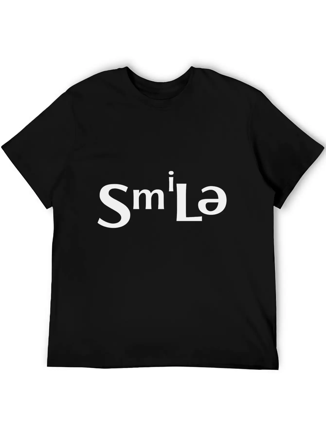 "Smile" Abstract Design Classic Crew Neck Graphic Tee – Everyday Minimal Look