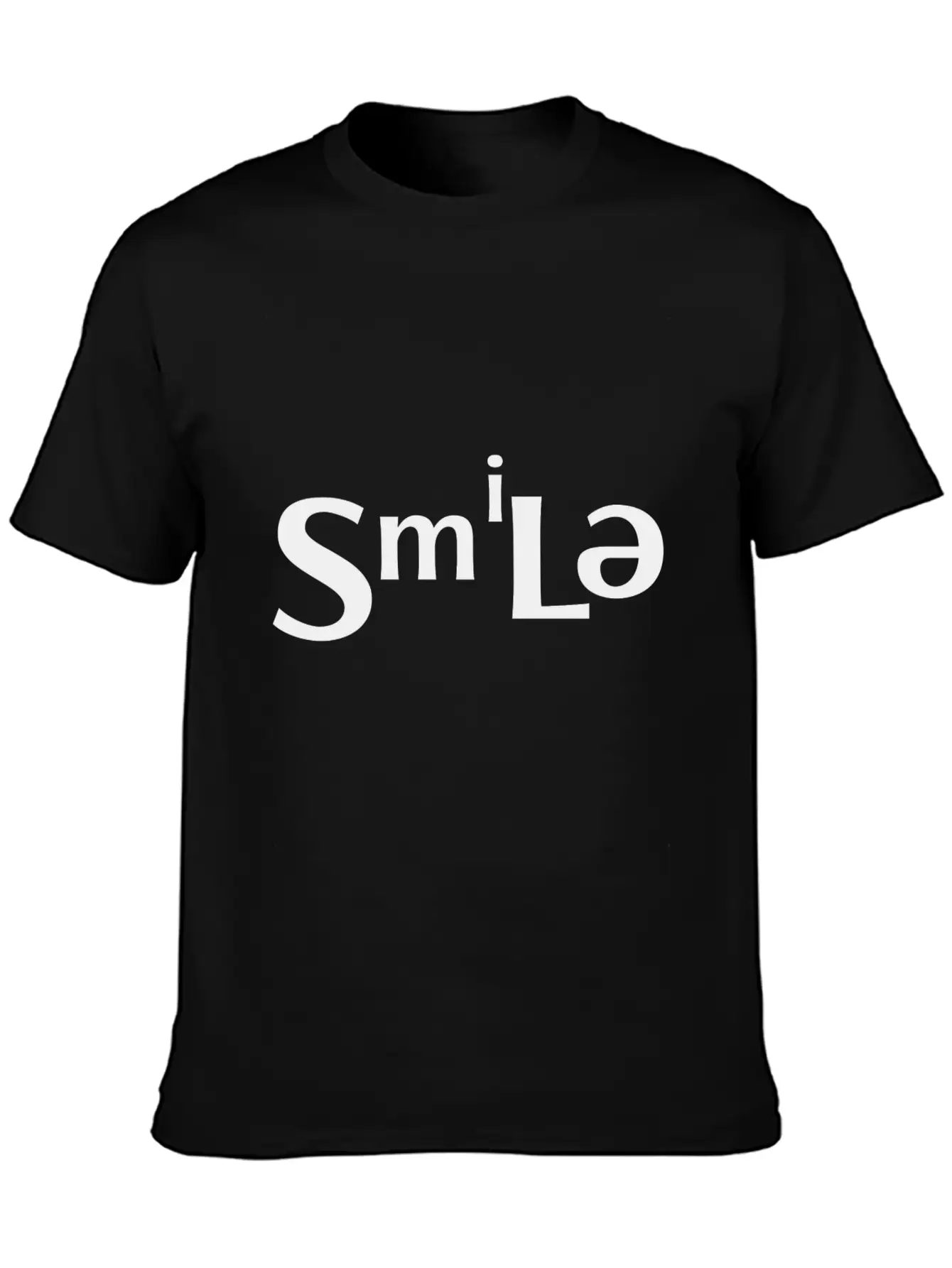 "Smile" Abstract Design Classic Crew Neck Graphic Tee – Everyday Minimal Look