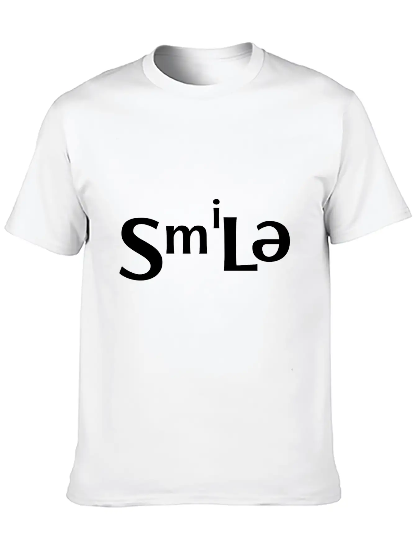 "Smile" Abstract Design Classic Crew Neck Graphic Tee – Everyday Minimal Look