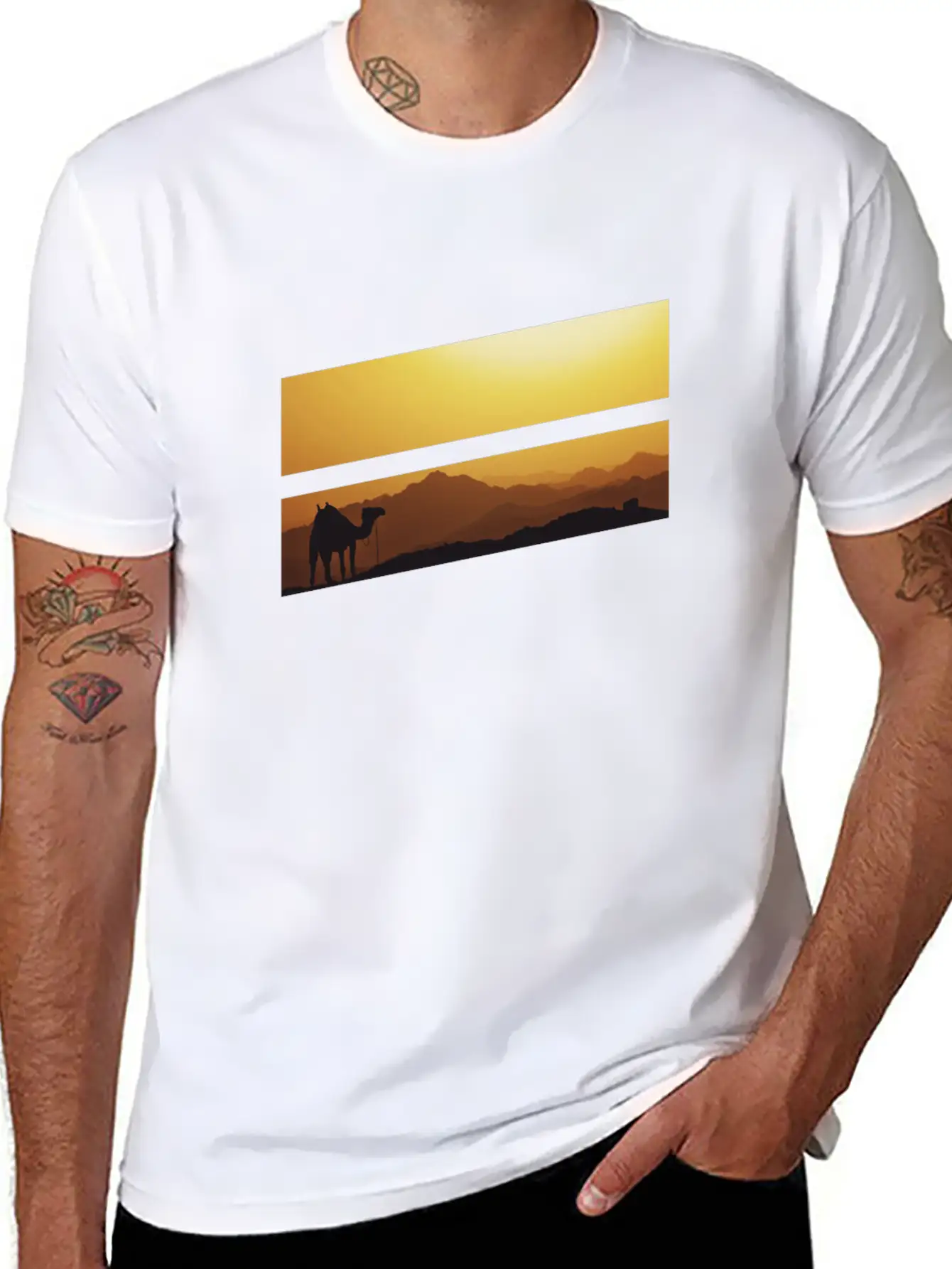 0391 CamelCamel In The Desert Classic Crew Neck Graphic Tee – Everyday Minimal Look
