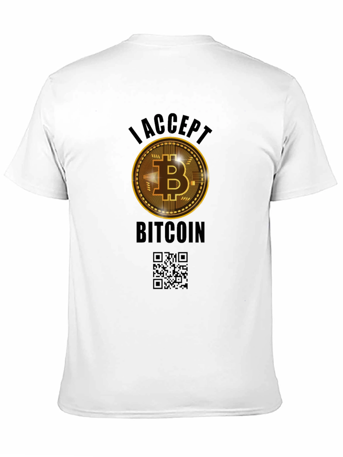 I Accept Bitcoin Black Graphic Tee