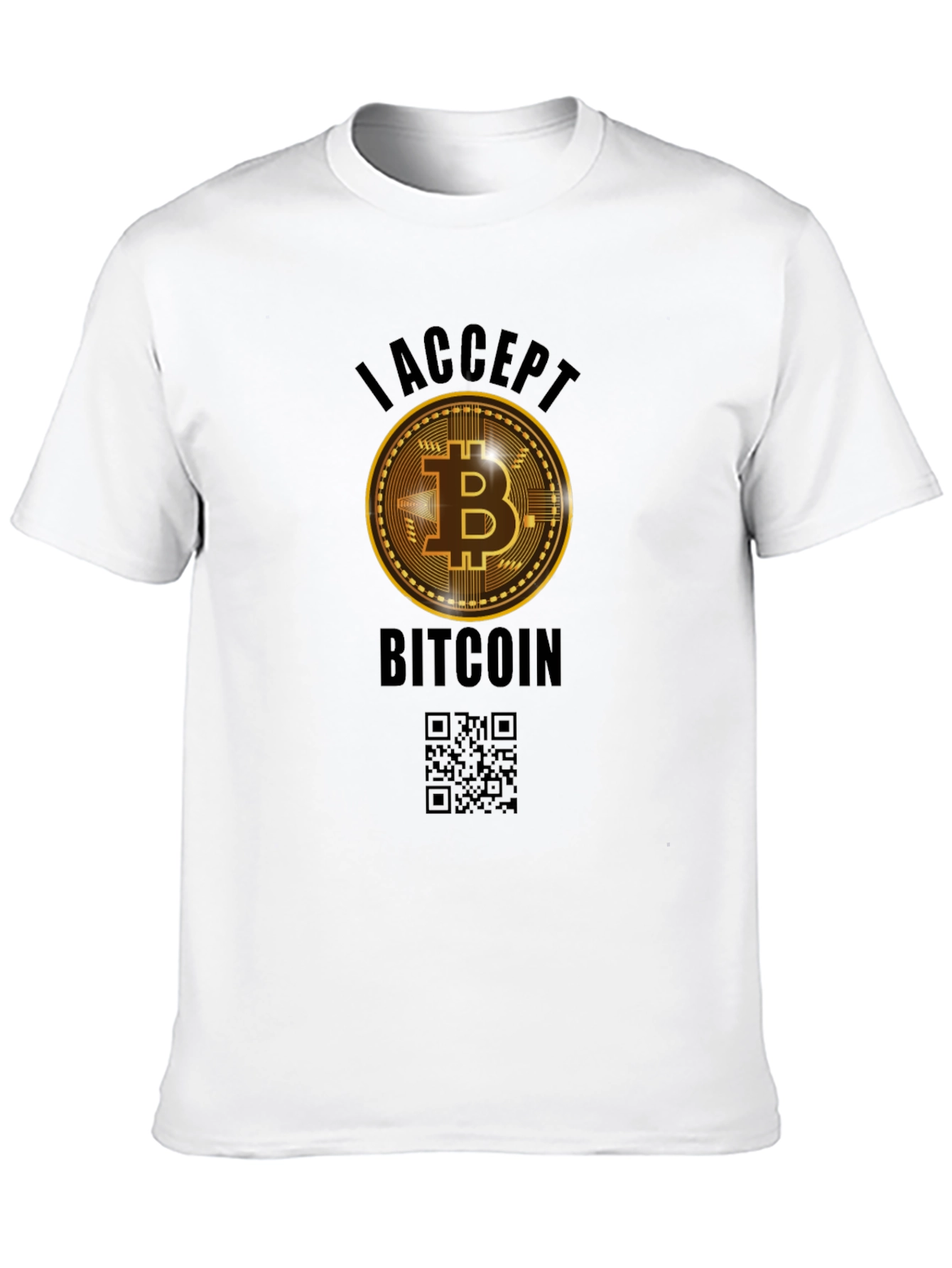 I Accept Bitcoin Black Graphic Tee
