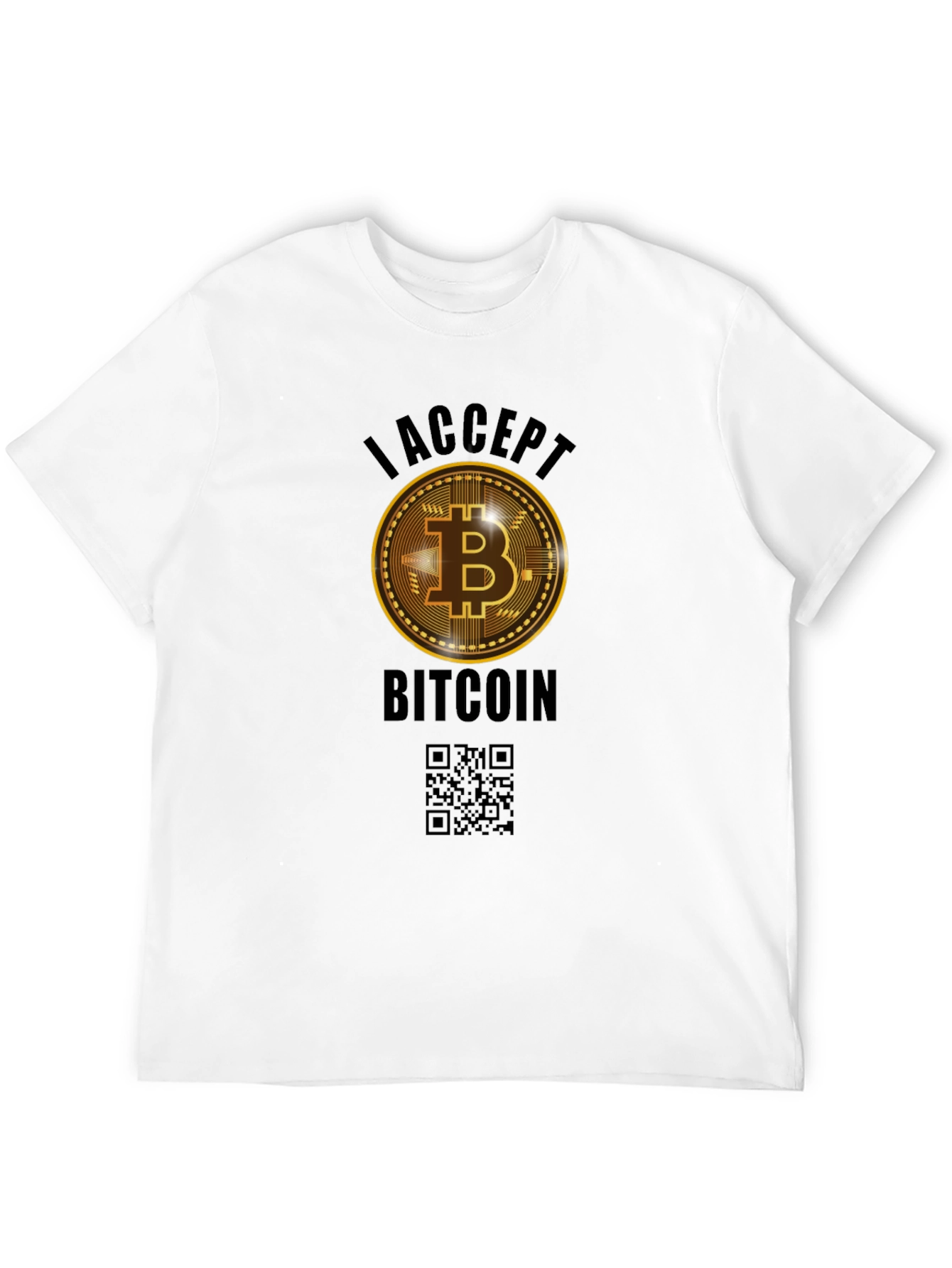 I Accept Bitcoin Black Graphic Tee