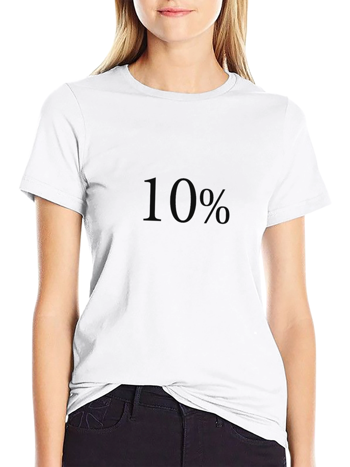 10% Black Graphic Tee - Soft Cotton Blend