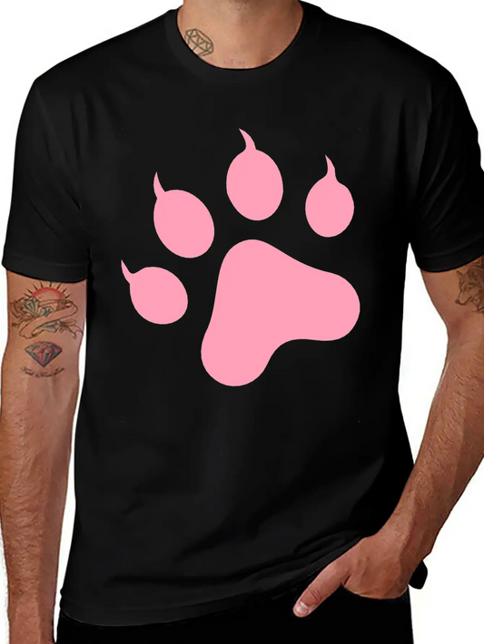 ♥ټVector Cute Animal-Cat Dog Footprintټ♥ Classic Crew Neck Graphic Tee – Everyday Minimal Look