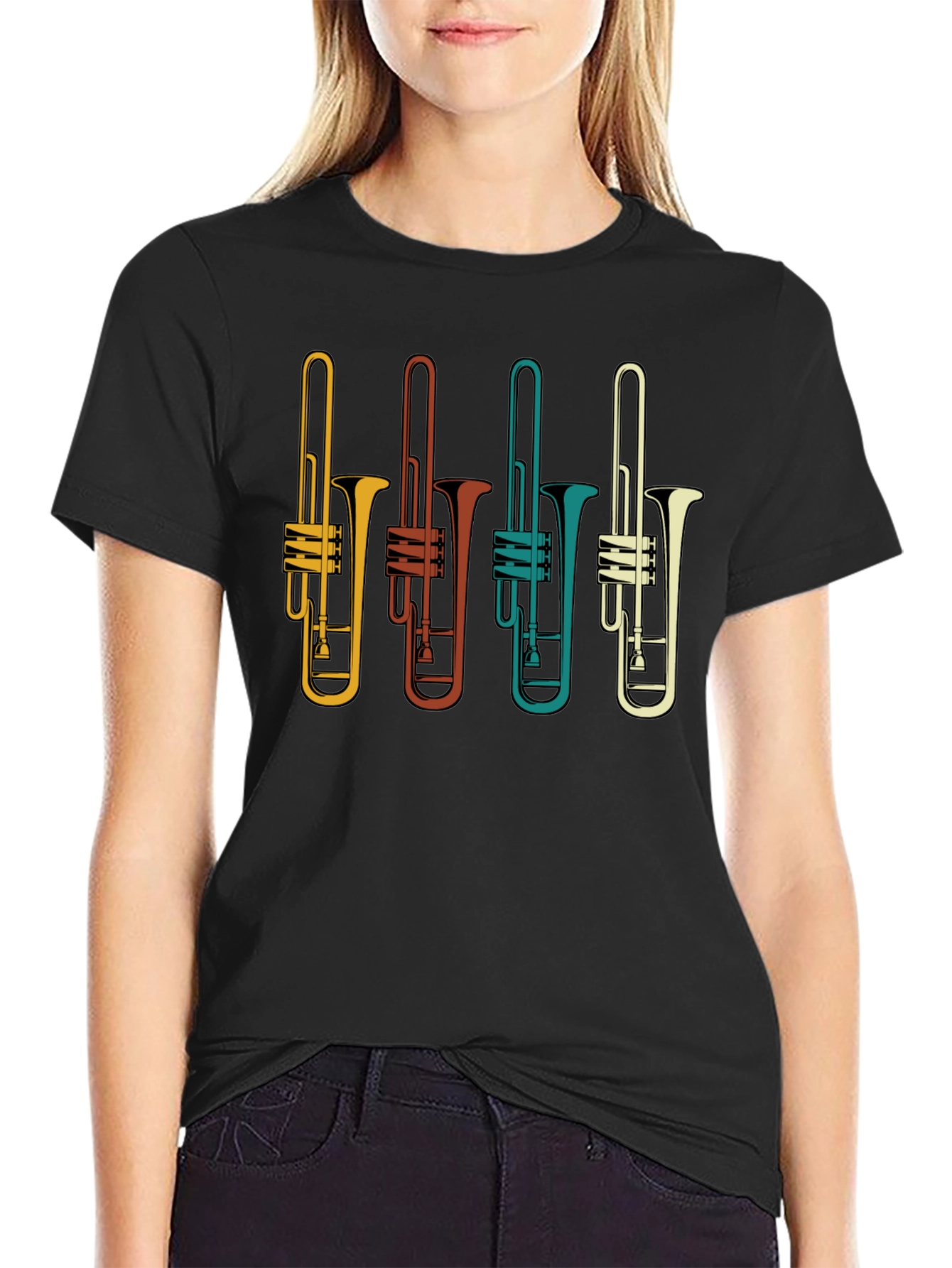 Retro Trombone T-Shirt - Musician Tee