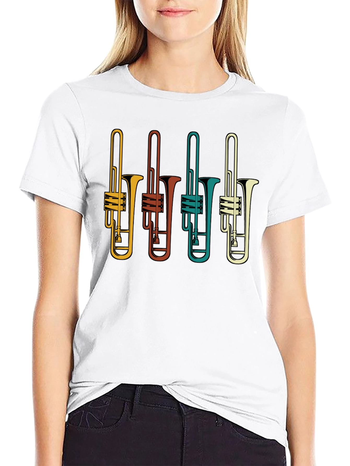 Retro Trombone T-Shirt - Musician Tee