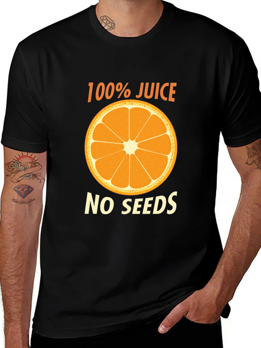 100% Juice No Seeds Black Graphic T-Shirt
