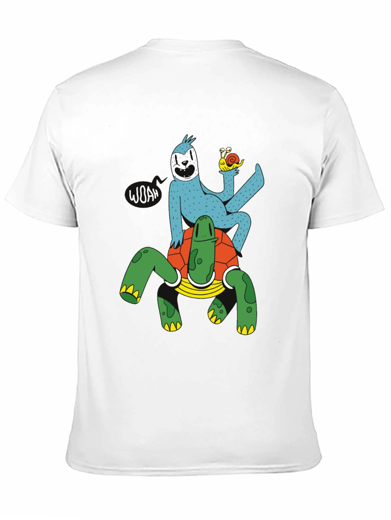 Sloth Riding Turtle Graphic T-Shirt